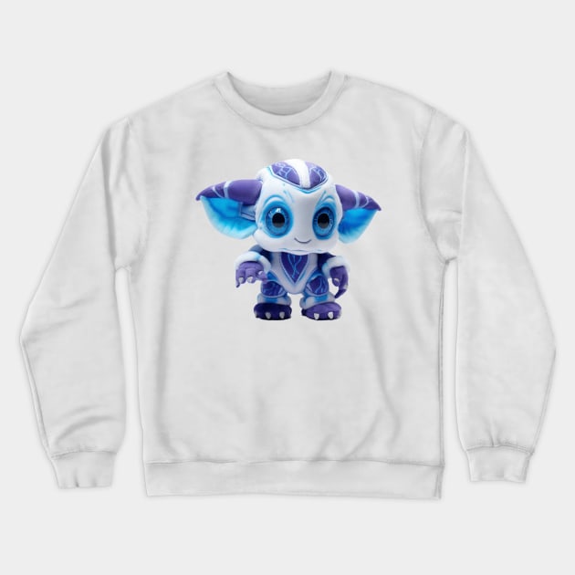 Cute Purple Alien Plushie Design Crewneck Sweatshirt by Cuteopia Gallery